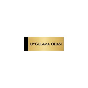 Özarslan Dizayn Departman Kapı İsimliği Uygulama Odası 7x20 cm Altın Renk Metal Yönlendirme Levhası