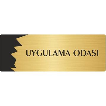 Özarslan Dizayn Departman Kapı İsimliği Uygulama Odası 7x20 cm Altın Renk Metal Yönlendirme Levhası