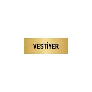 Özarslan Dizayn Departman Kapı İsimliği Vestiyer 7x20 cm Altın Renk Metal Yönlendirme Levhası