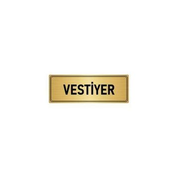 Özarslan Dizayn Departman Kapı İsimliği Vestiyer 7x20 cm Altın Renk Metal Yönlendirme Levhası