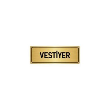 Özarslan Dizayn Departman Kapı İsimliği Vestiyer 7x20 cm Altın Renk Metal Yönlendirme Levhası