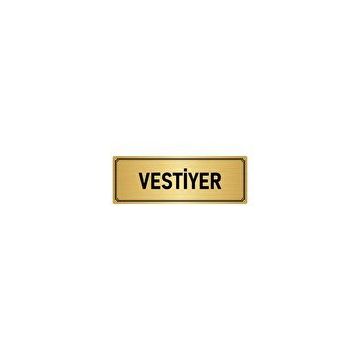 Özarslan Dizayn Departman Kapı İsimliği Vestiyer 7x20 cm Altın Renk Metal Yönlendirme Levhası