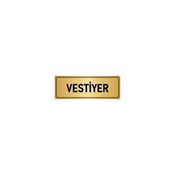 Özarslan Dizayn Departman Kapı İsimliği Vestiyer 7x20 cm Altın Renk Metal Yönlendirme Levhası