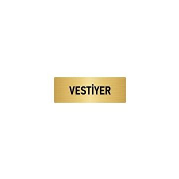 Özarslan Dizayn Departman Kapı İsimliği Vestiyer 7x20 cm Altın Renk Metal Yönlendirme Levhası