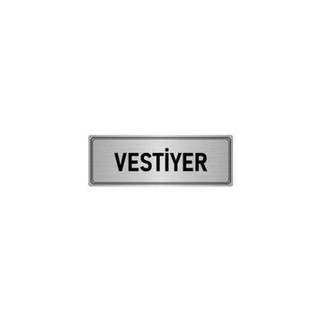Özarslan Dizayn Departman Kapı İsimliği Vestiyer 7x20 cm Gümüş Renk Metal Yönlendirme Levhası
