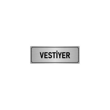 Özarslan Dizayn Departman Kapı İsimliği Vestiyer 7x20 cm Gümüş Renk Metal Yönlendirme Levhası