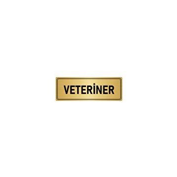 Özarslan Dizayn Departman Kapı İsimliği Veteriner 7x20 cm Altın Renk Metal Yönlendirme Levhası