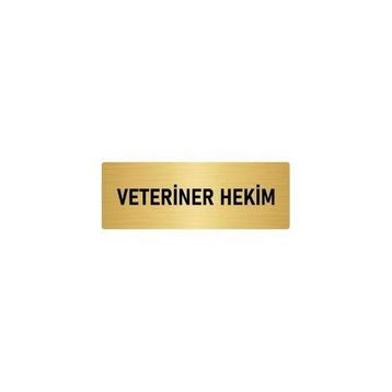 Özarslan Dizayn Departman Kapı İsimliği Veteriner Hekim 5x20 cm Altın Renk Metal Yönlendirme Levhası