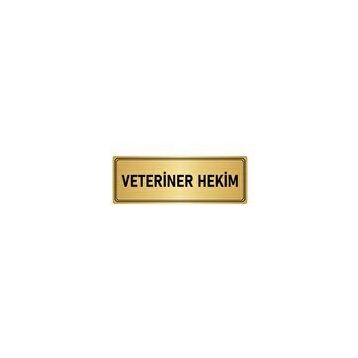 Özarslan Dizayn Departman Kapı İsimliği Veteriner Hekim 5x20 cm Altın Renk Metal Yönlendirme Levhası