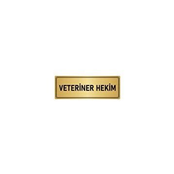 Özarslan Dizayn Departman Kapı İsimliği Veteriner Hekim 7x20 cm Altın Renk Metal Yönlendirme Levhası