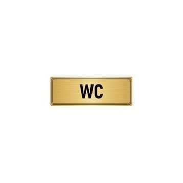 Özarslan Dizayn Departman Kapı İsimliği Wc 10x20 cm Altın Renk Metal Yönlendirme Levhası