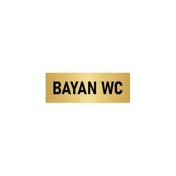 Özarslan Dizayn Departman Kapı İsimliği Wc 10x20 cm Altın Renk Metal Yönlendirme Levhası