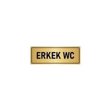 Özarslan Dizayn Departman Kapı İsimliği Wc 10x20 cm Altın Renk Metal Yönlendirme Levhası