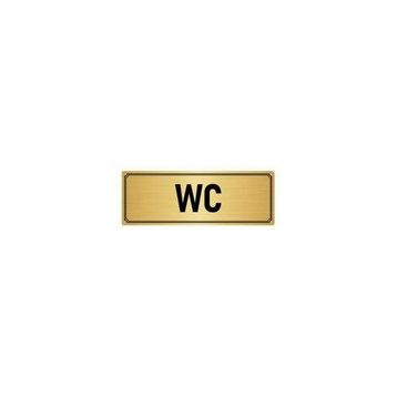 Özarslan Dizayn Departman Kapı İsimliği Wc 10x20 cm Altın Renk Metal Yönlendirme Levhası