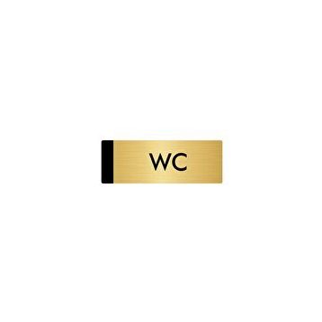 Özarslan Dizayn Departman Kapı İsimliği Wc 10x20 cm Altın Renk Metal Yönlendirme Levhası