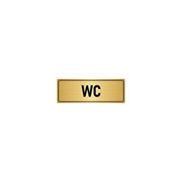 Özarslan Dizayn Departman Kapı İsimliği Wc 10x20 cm Altın Renk Metal Yönlendirme Levhası