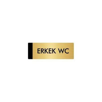 Özarslan Dizayn Departman Kapı İsimliği Wc 10x20 cm Altın Renk Metal Yönlendirme Levhası