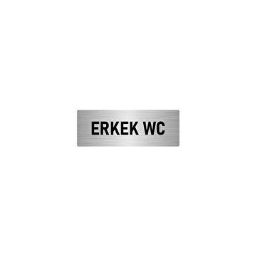Özarslan Dizayn Departman Kapı İsimliği Wc 10x20 cm Gümüş Renk Metal Yönlendirme Levhası