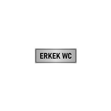 Özarslan Dizayn Departman Kapı İsimliği Wc 5x20 cm Gümüş Renk Metal Yönlendirme Levhası