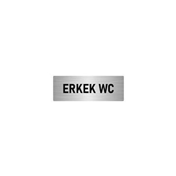 Özarslan Dizayn Departman Kapı İsimliği Wc 5x20 cm Gümüş Renk Metal Yönlendirme Levhası