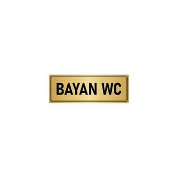 Özarslan Dizayn Departman Kapı İsimliği Wc 7x20 cm Altın Renk Metal Yönlendirme Levhası