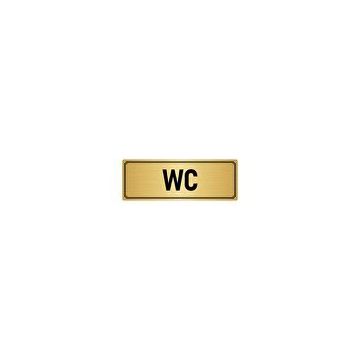 Özarslan Dizayn Departman Kapı İsimliği Wc 7x20 cm Altın Renk Metal Yönlendirme Levhası