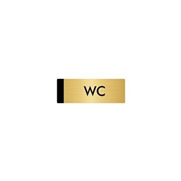 Özarslan Dizayn Departman Kapı İsimliği Wc 7x20 cm Altın Renk Metal Yönlendirme Levhası
