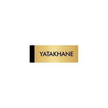 Özarslan Dizayn Departman Kapı İsimliği Yatakhane 10x20 cm Altın Renk Metal Yönlendirme Levhası