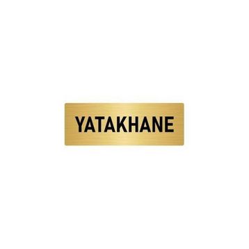 Özarslan Dizayn Departman Kapı İsimliği Yatakhane 5x20 cm Altın Renk Metal Yönlendirme Levhası