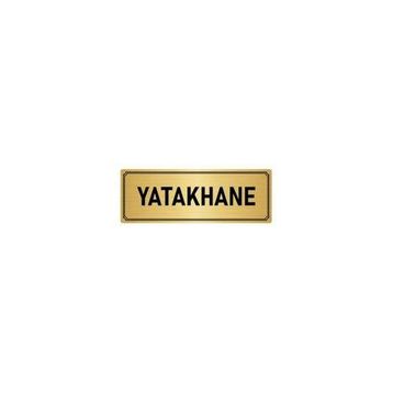 Özarslan Dizayn Departman Kapı İsimliği Yatakhane 5x20 cm Altın Renk Metal Yönlendirme Levhası