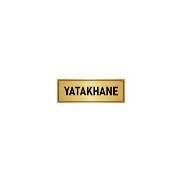 Özarslan Dizayn Departman Kapı İsimliği Yatakhane 5x20 cm Altın Renk Metal Yönlendirme Levhası