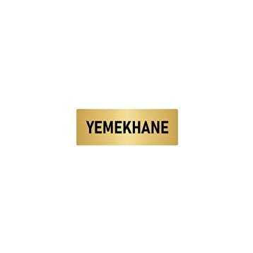 Özarslan Dizayn Departman Kapı İsimliği Yemekhane 10x20 cm Altın Renk Metal Yönlendirme Levhası