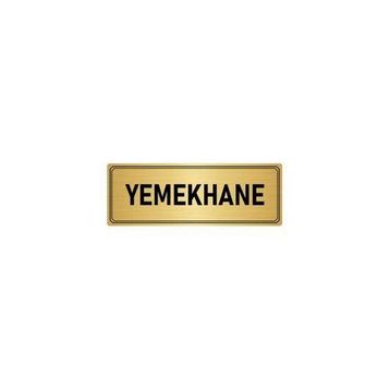 Özarslan Dizayn Departman Kapı İsimliği Yemekhane 7x20 cm Altın Renk Metal Yönlendirme Levhası