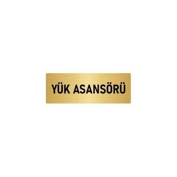 Özarslan Dizayn Departman Kapı İsimliği Yük Asansörü 5x20 cm Altın Renk Metal Yönlendirme Levhası