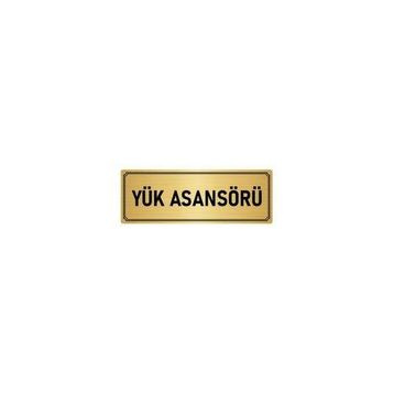 Özarslan Dizayn Departman Kapı İsimliği Yük Asansörü 5x20 cm Altın Renk Metal Yönlendirme Levhası