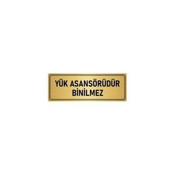 Özarslan Dizayn Departman Kapı İsimliği Yük Asansörü 5x20 cm Altın Renk Metal Yönlendirme Levhası