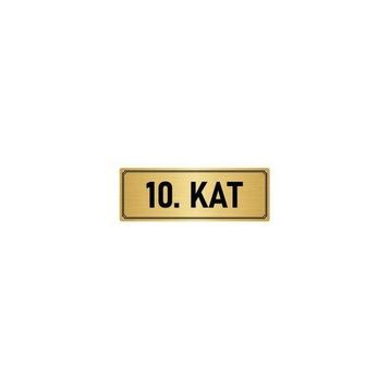 Özarslan Dizayn Departman Kapı İsimliği Zemin Kat 10x20 cm Altın Renk Metal Yönlendirme Levhası
