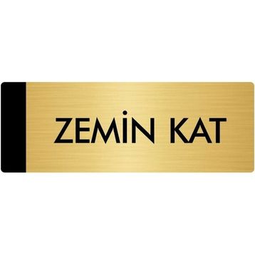 Özarslan Dizayn Departman Kapı İsimliği Zemin Kat 5x20 cm Altın Renk Metal Yönlendirme Levhası