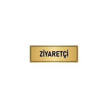 Özarslan Dizayn Departman Kapı İsimliği Ziyaretçi 10x20 cm Altın Renk Metal Yönlendirme Levhası