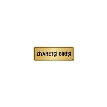 Özarslan Dizayn Departman Kapı İsimliği Ziyaretçi Girişi 10x20 cm Altın Renk Metal Yönlendirme Levhası