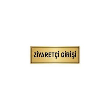 Özarslan Dizayn Departman Kapı İsimliği Ziyaretçi Girişi 7x20 cm Altın Renk Metal Yönlendirme Levhası