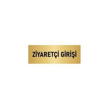 Özarslan Dizayn Departman Kapı İsimliği Ziyaretçi Girişi 7x20 cm Altın Renk Metal Yönlendirme Levhası