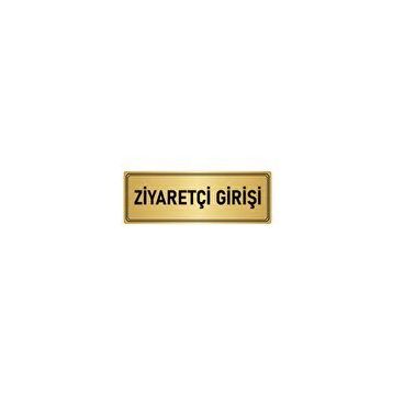 Özarslan Dizayn Departman Kapı İsimliği Ziyaretçi Girişi 7x20 cm Altın Renk Metal Yönlendirme Levhası