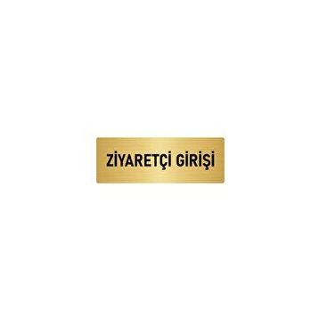 Özarslan Dizayn Departman Kapı İsimliği Ziyaretçi Girişi 7x20 cm Altın Renk Metal Yönlendirme Levhası