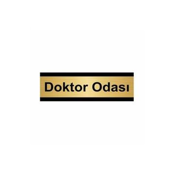 Özarslan Dizayn Doktor Odası 10x20 cm Altın Renk Metal Yönlendirme Levhası