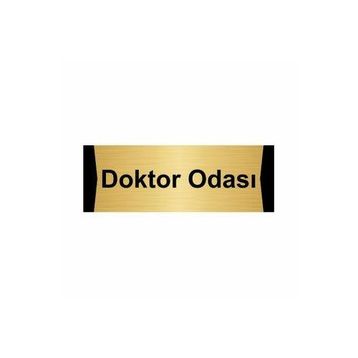 Özarslan Dizayn Doktor Odası 10x20 cm Altın Renk Metal Yönlendirme Levhası