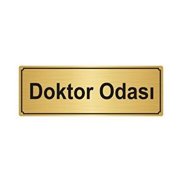Özarslan Dizayn Doktor Odası 10x20 cm Altın Renk Metal Yönlendirme Levhası