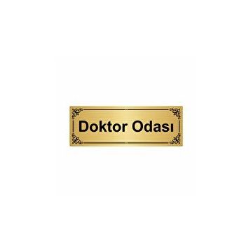 Özarslan Dizayn Doktor Odası 7x20 cm Altın Renk Metal Yönlendirme Levhası