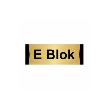 Özarslan Dizayn E Blok 10x20 cm Altın Renk Metal Yönlendirme Levhası