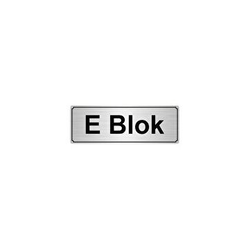 Özarslan Dizayn E Blok 10x20 cm Gümüş Renk Metal Yönlendirme Levhası